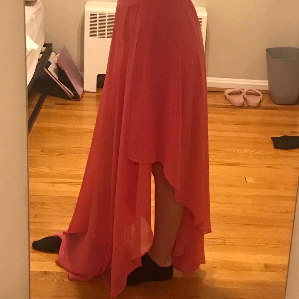 Pink skirt.